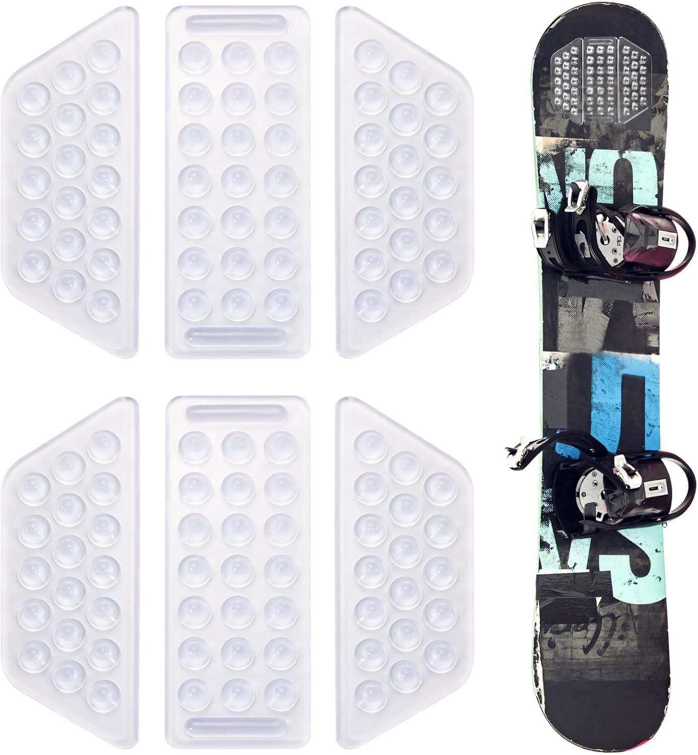 PEUTIER Clear Anti-Skid Snowboard Stomp Pad Set