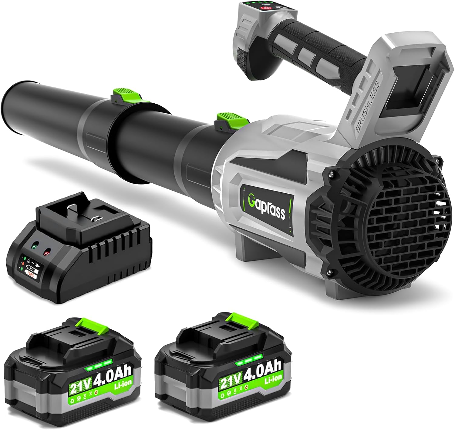 Cordless Leaf Blower with 2 x 4.0Ah Battery for Lawn Care