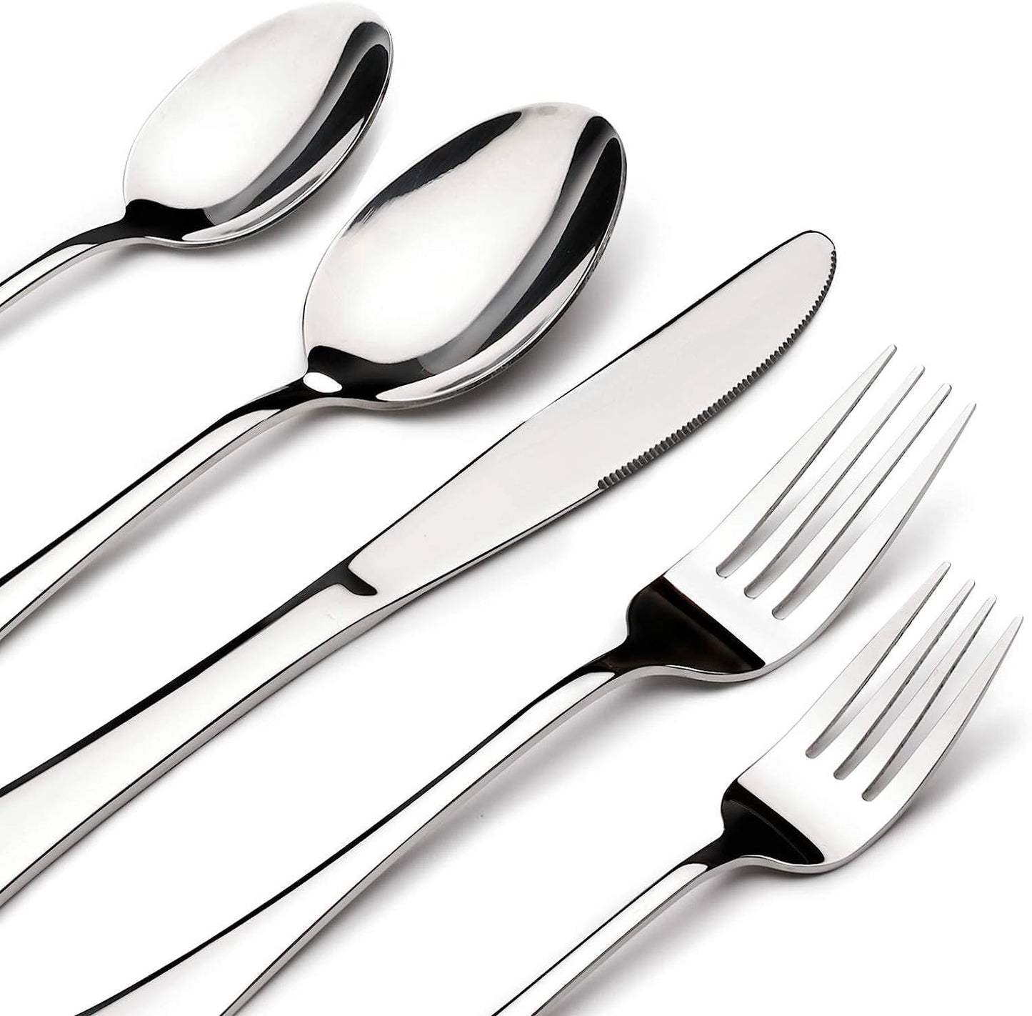 Stainless Steel Silverware Set for 8, 45 Piece Cutlery Set