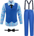 Royal Blue Boys Suit Kids Formal Tuxedo Set - Adjustable Fit