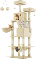 Feandrea Cat Tree 81.1 in Tall Multi-Level Cat Tower - Large Playhouse