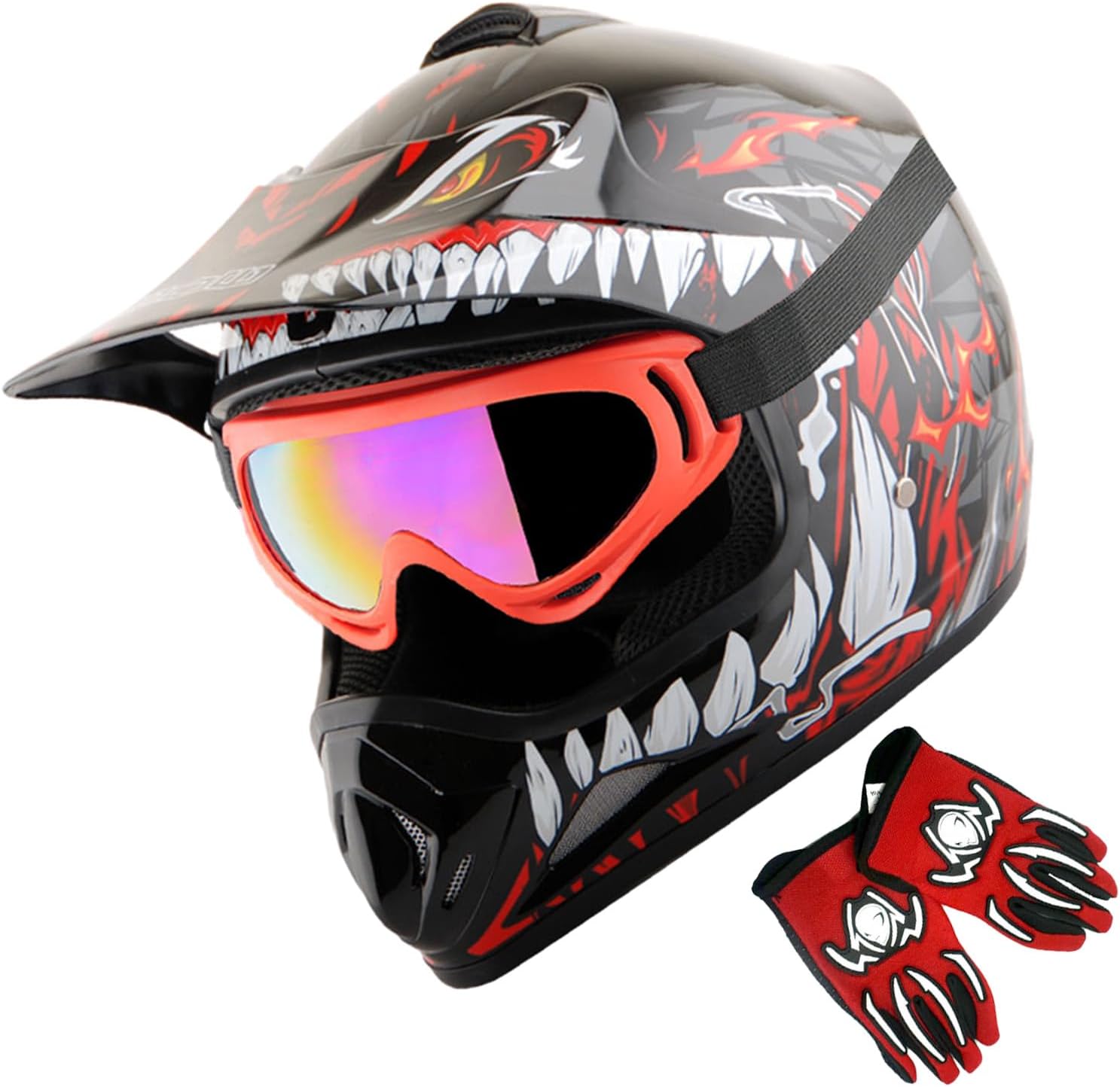 WOW Youth Kids Motocross Helmet Goggles and Glove Bundle Review
