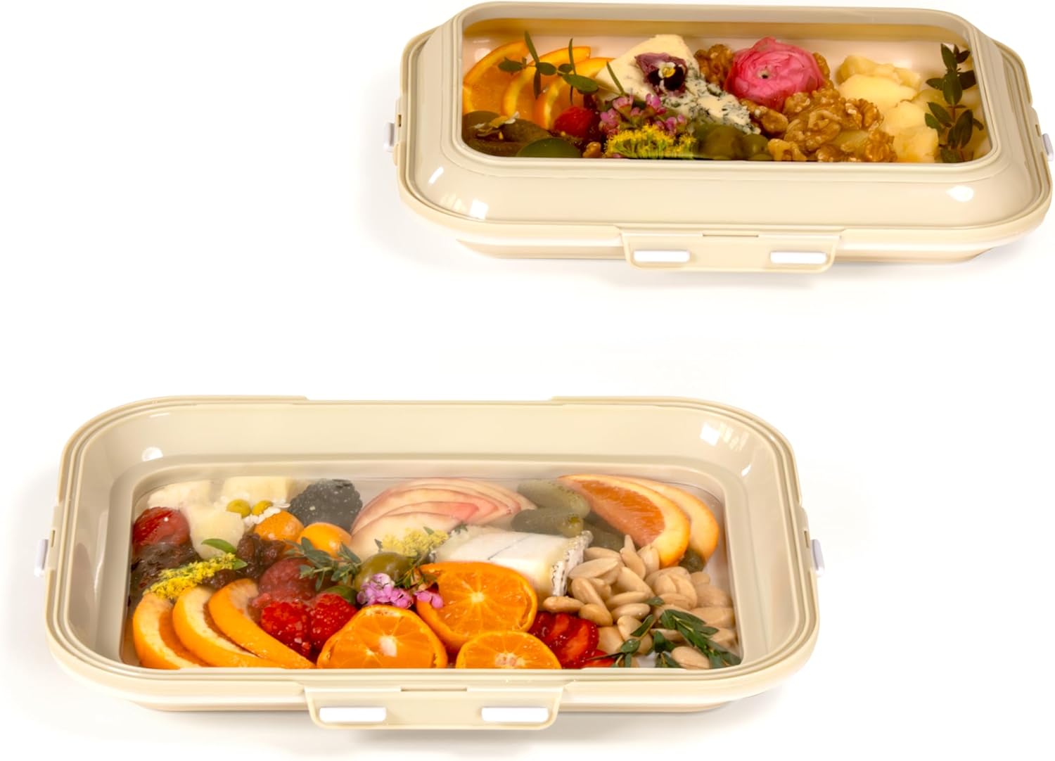 Portable Snack Tray 2-Pack for Meal Prep and Travel Needs