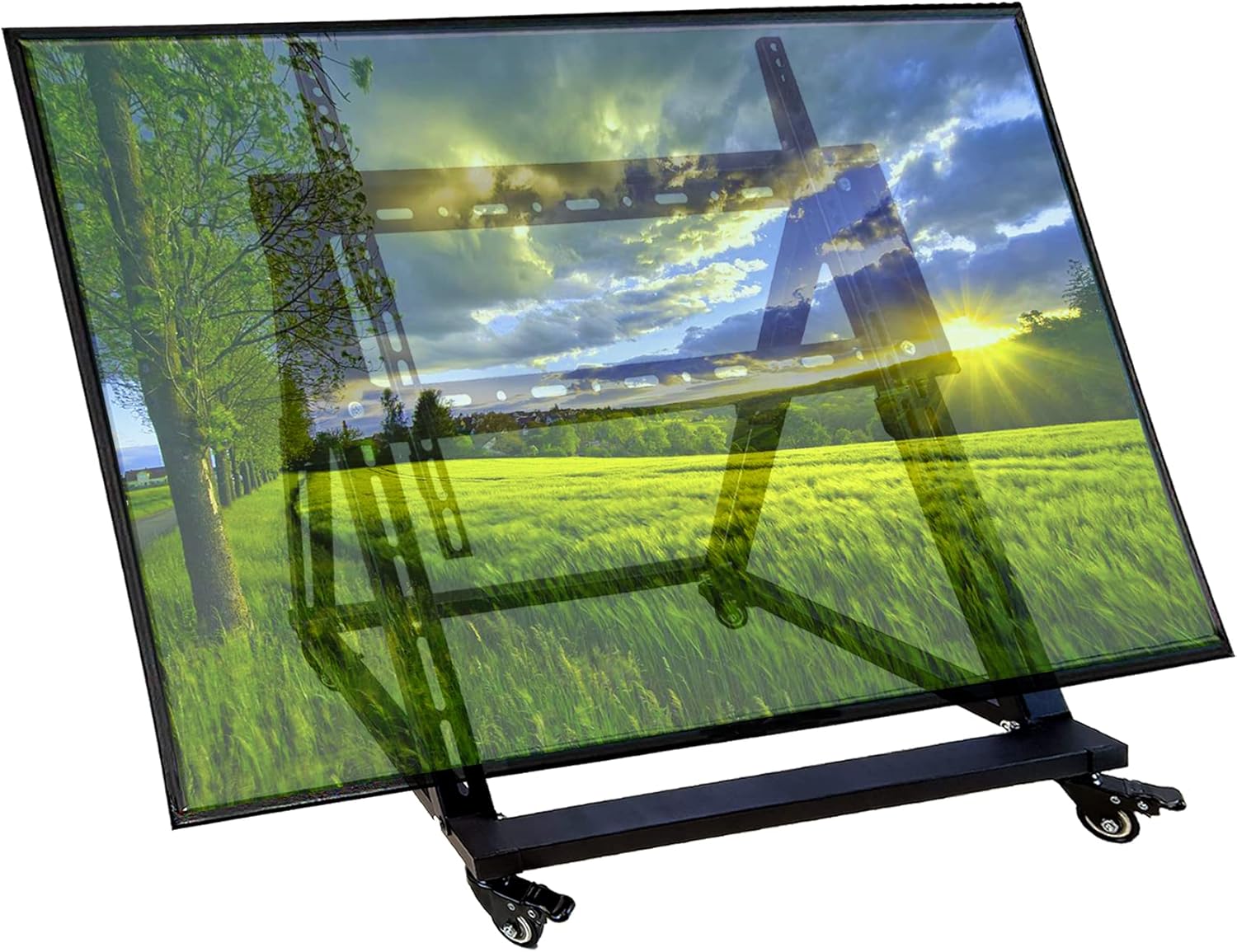 Low Height Mobile TV Stand for 32-70 inch Screens with Wheels