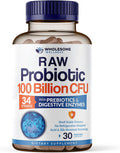 Wholesome Wellness Organic Raw Probiotics 100 Billion CFU - Daily