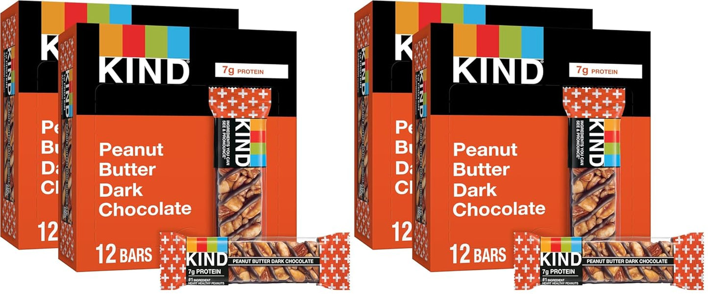 KIND Nut Bars Peanut Butter Dark Chocolate Healthy Snacks 24 Count