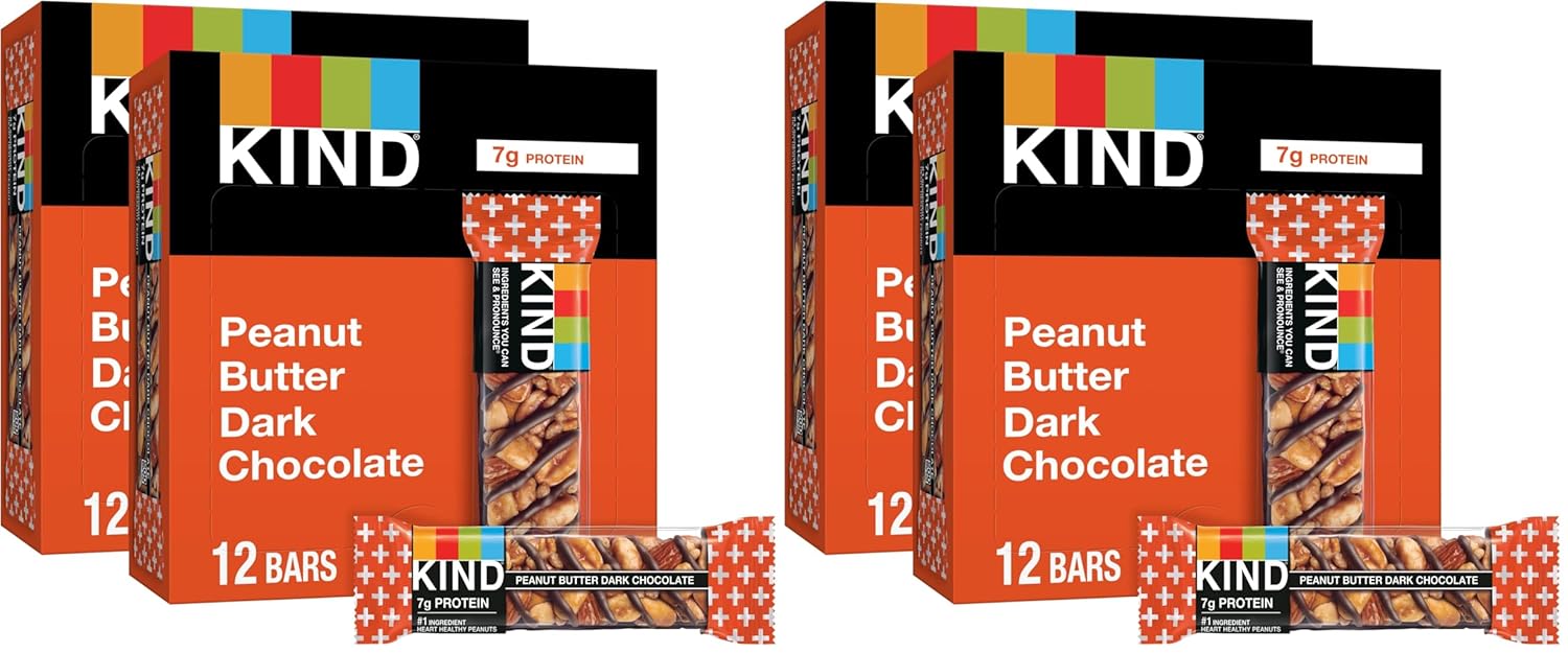 KIND Nut Bars Peanut Butter Dark Chocolate Healthy Snacks 24 Count
