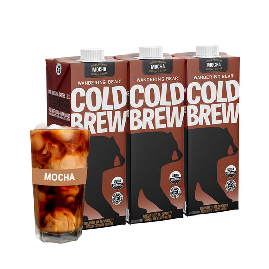 Wandering Bear Organic Mocha Cold Brew Coffee - Bold & Smooth