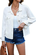 Denim Jacket for Women Distressed Trucker Jacket - Vintage Frayed