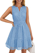ZESICA Women's Summer Sleeveless Mini Dress V Neck - Flattering A-Line