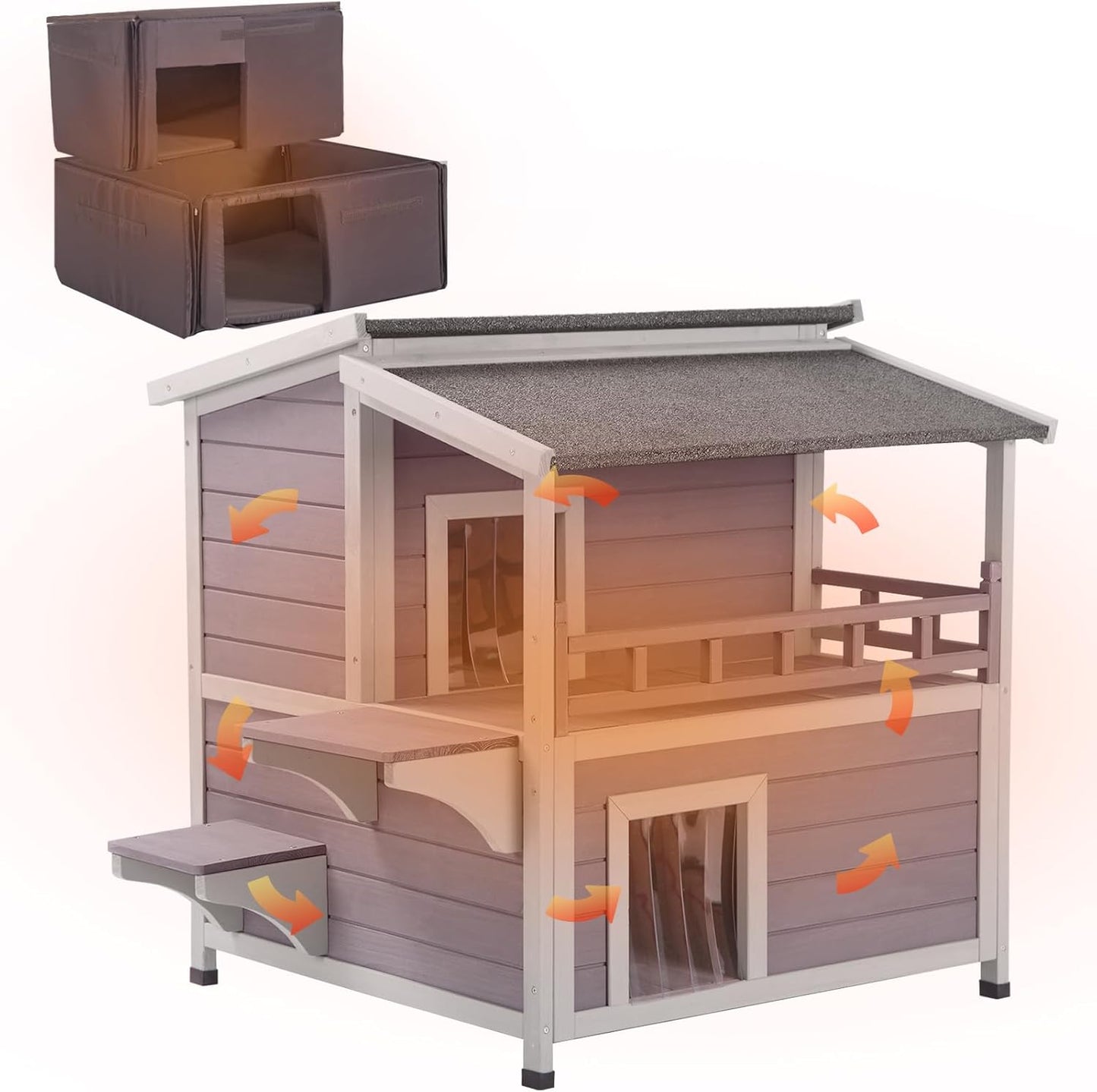 Insulated Outdoor Cat House for Winter Weatherproof Shelter