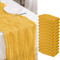 12 Pack Gold Cheesecloth Table Runner 35x120 in - Boho Rustic Party