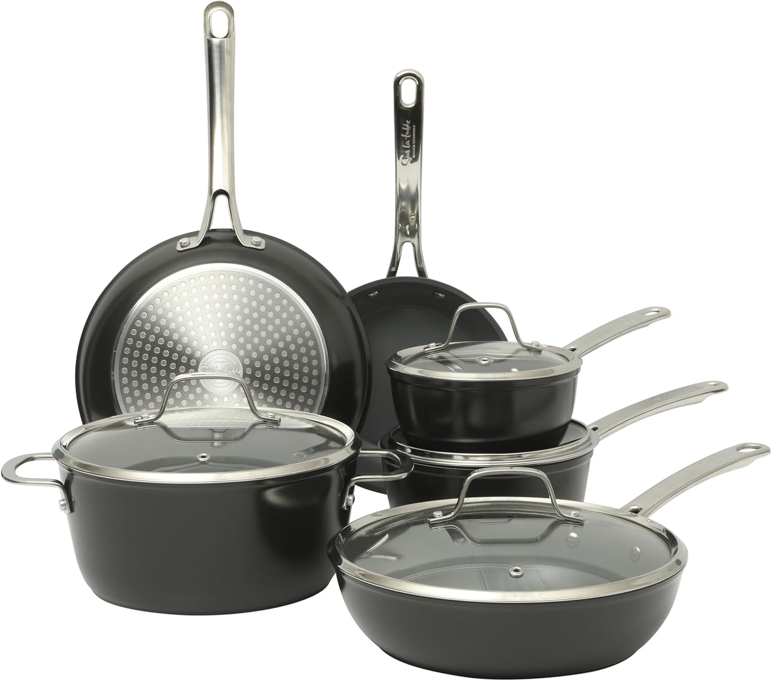Cool Commune Hard Anodized 10 Piece Cookware Set for Every Kitchen