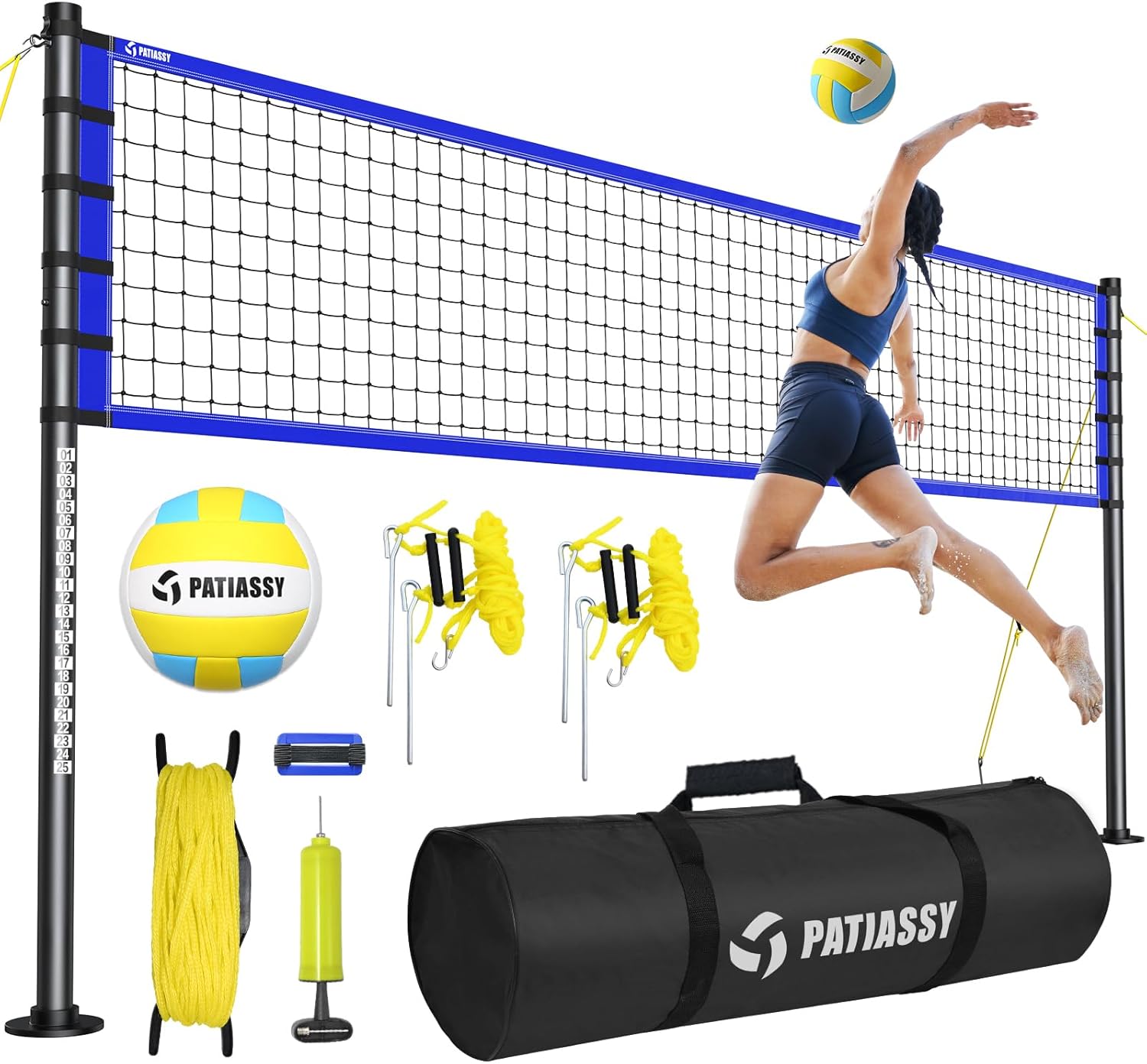 Portable Volleyball Net Set for Backyard and Beach Fun