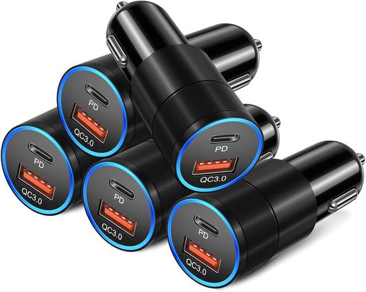 5-Pack Bangfun Dual USB Car Charger - Fast Charge On-The-Go!