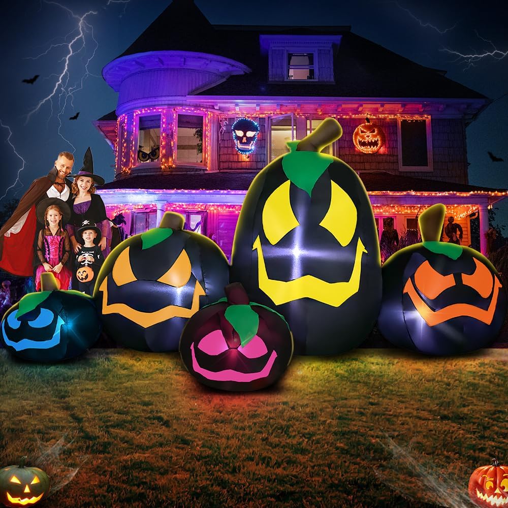 9FT Halloween Inflatable Pumpkin Decoration for Outdoor Fun