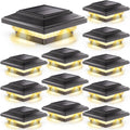 4x4 Solar Post Lights 50 Lumens - Weatherproof Deck Post Caps (12