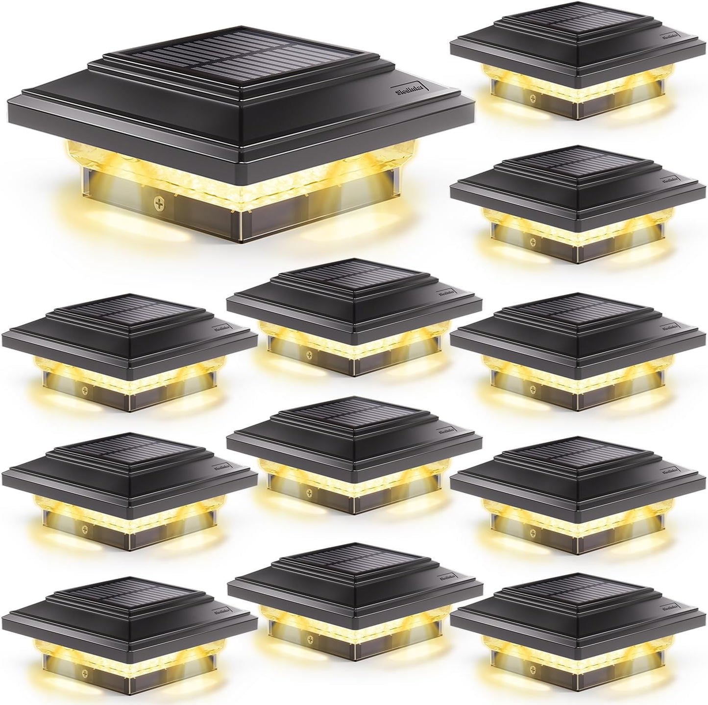 SIEDiNLAR 4x4 Solar Post Lights for Outdoor Decor and Safety