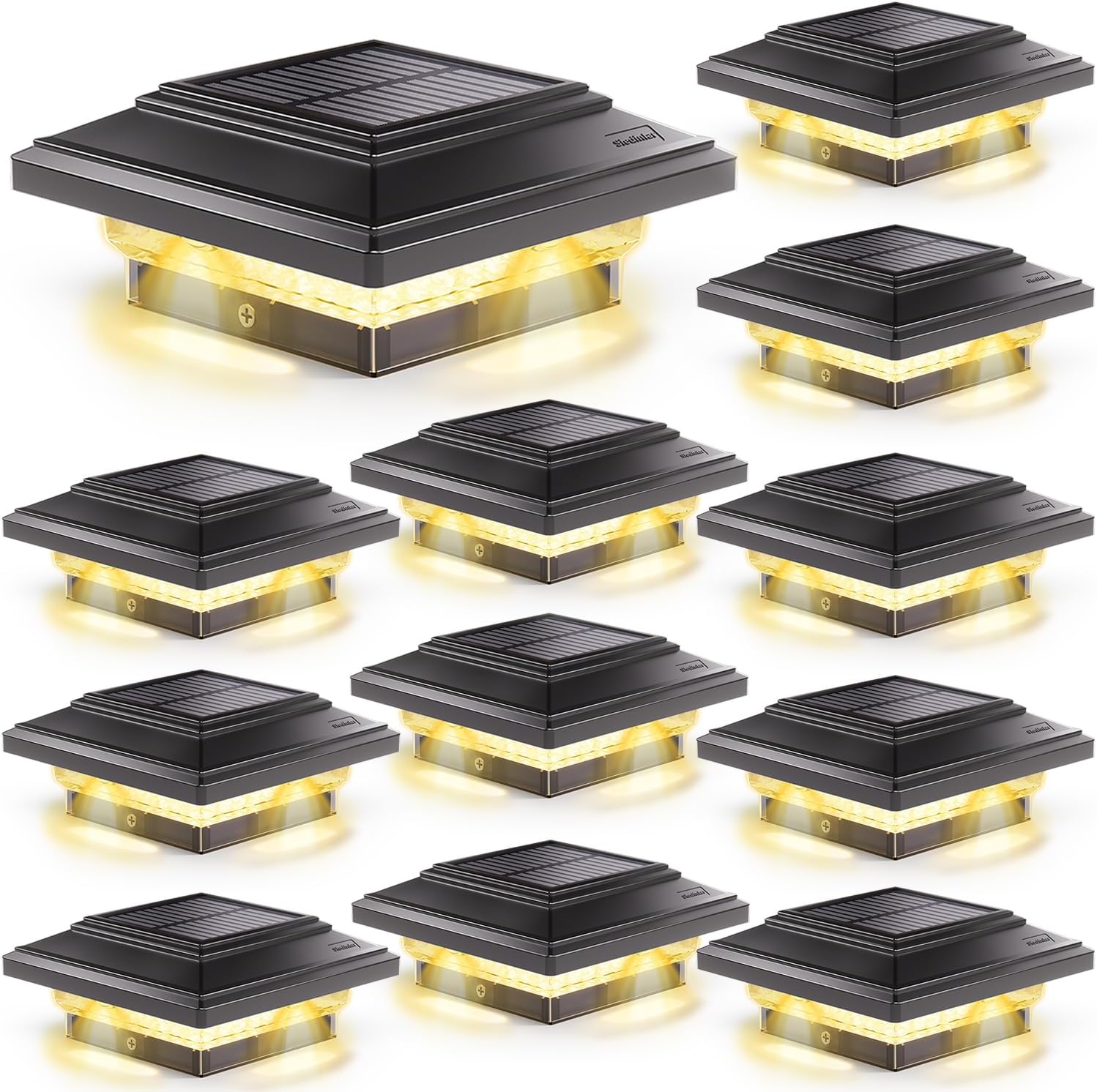 SIEDiNLAR 4x4 Solar Post Lights for Outdoor Decor and Safety