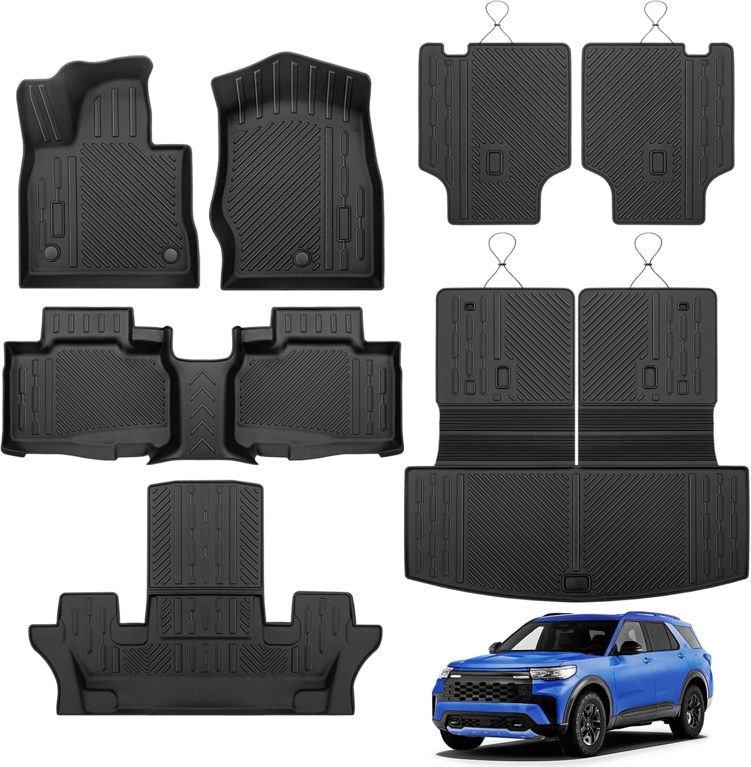 All Weather Floor Mats for 2020-2025 Ford Explorer 6-Seats