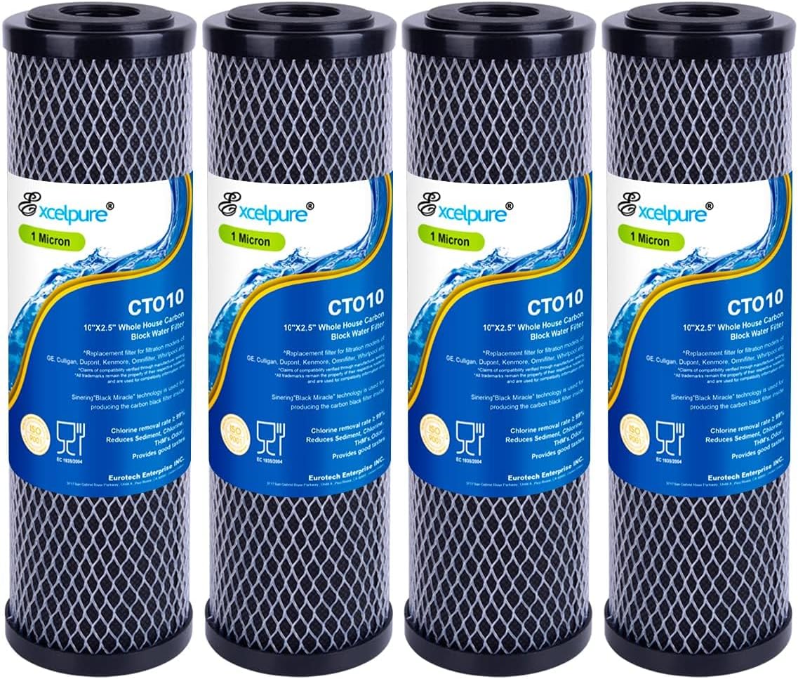 1 Micron 10 x 2.5 Whole House CTO Carbon Water Filter Cartridge