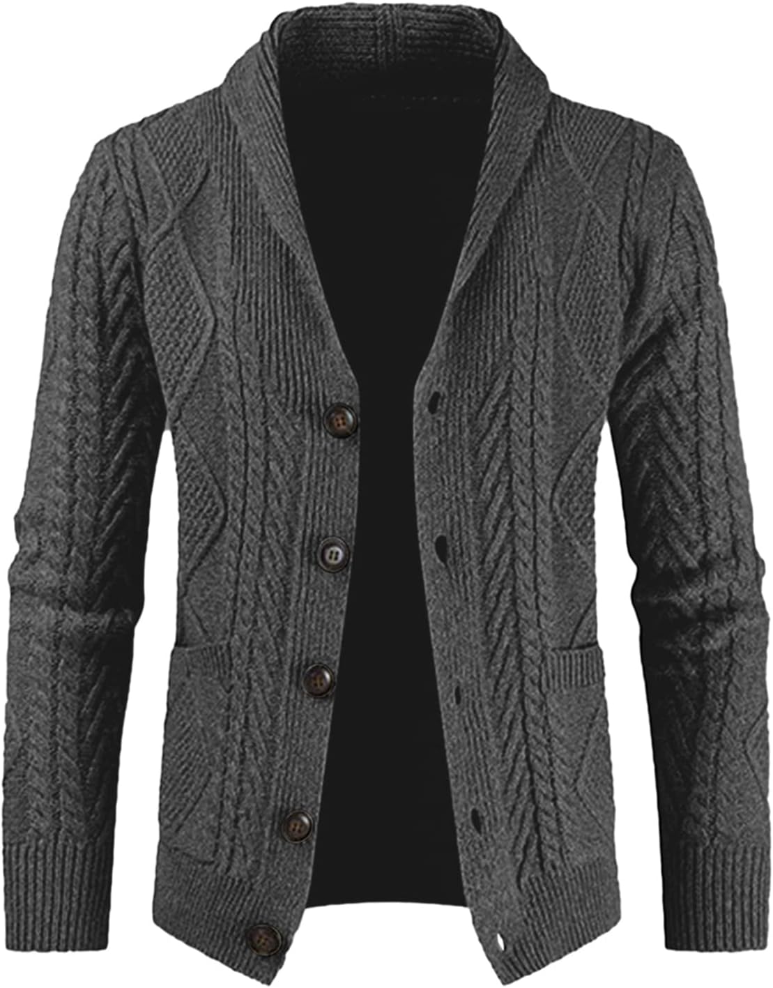 JMIERR Men's Casual Wool Blend Long Sleeve Cardigan Sweater