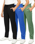 Boys Mesh Open Bottom Sweatpants 3-Pack - Breathable Active Pants
