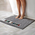 Chenille Bathroom Rug Grey Large 35in x 24in - Quick Dry Plush Mat