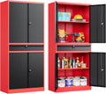 Metal Storage Cabinet with Drawer and Lock - 71in Lockable Steel