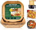 Air Fryer Paper Liners 125 Pcs 8-in Square - Easy Cleanup