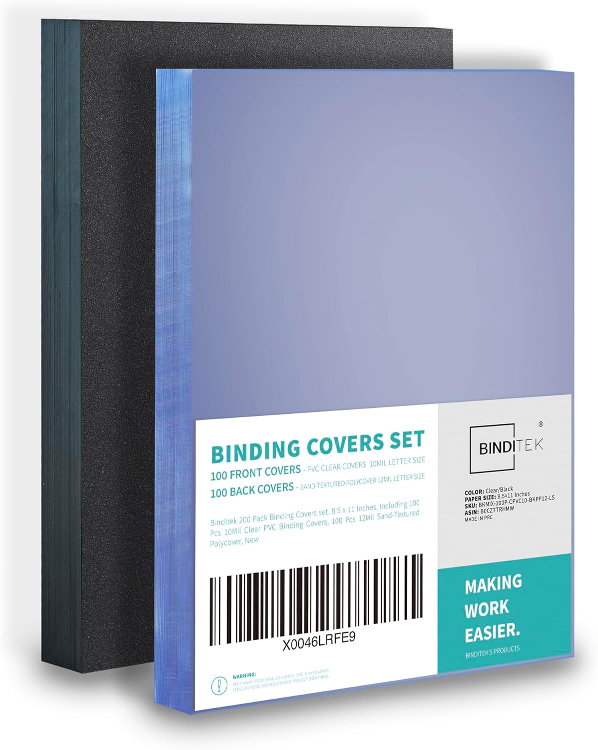 Binditek 200 Pack Binding Covers Set for Professional Presentation