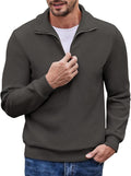 COOFANDY Men's Quarter Zip Corduroy Pullover - Comfortable Everyday is