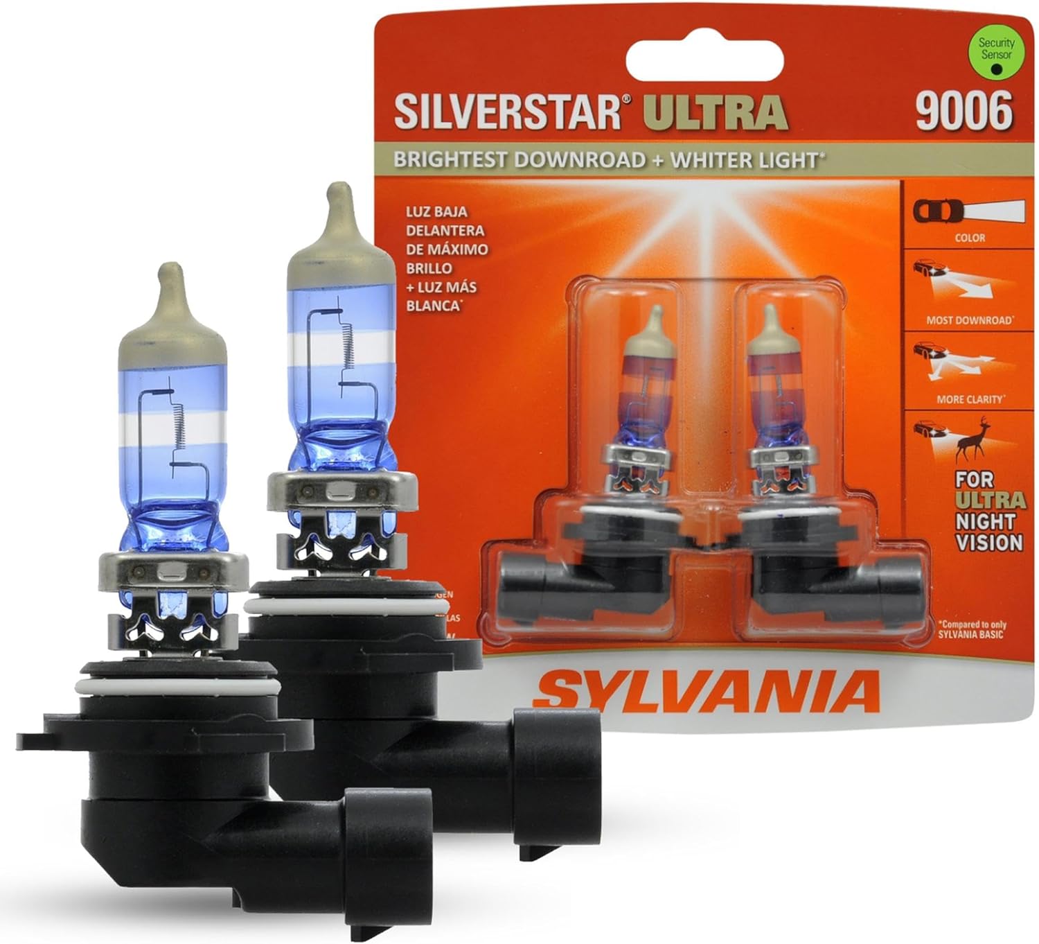 9006 SilverStar Ultra Halogen Headlight Bulb for Bright Visibility