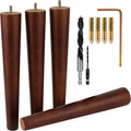 Premium Walnut Wood Furniture Legs Full Install Kit - Stylish Height