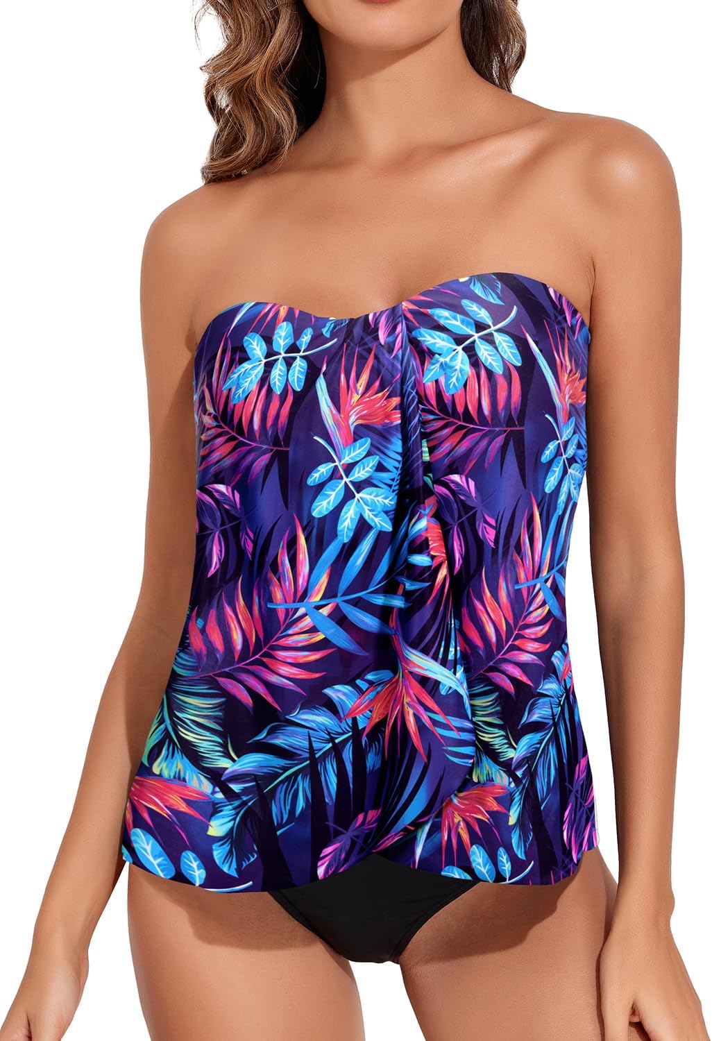 Tempt Me Two Piece Tankini Bathing Suits for Women with Tummy Control