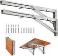 Folding Shelf Brackets 24 in Heavy Duty Stainless Steel - Space Saving