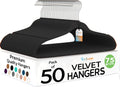 Velvet Slim Hangers 50 Pack - Ultra Thin Non Slip Closet Space Savers