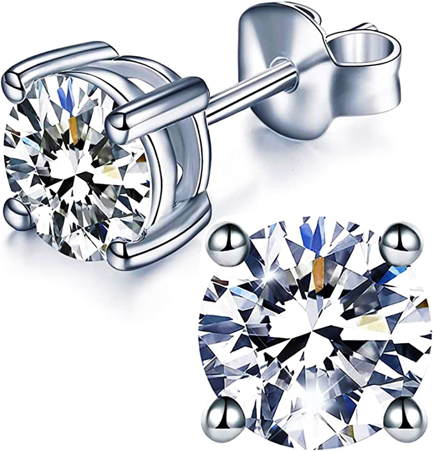 Moissanite Stud Earrings for Women in 925 Sterling Silver