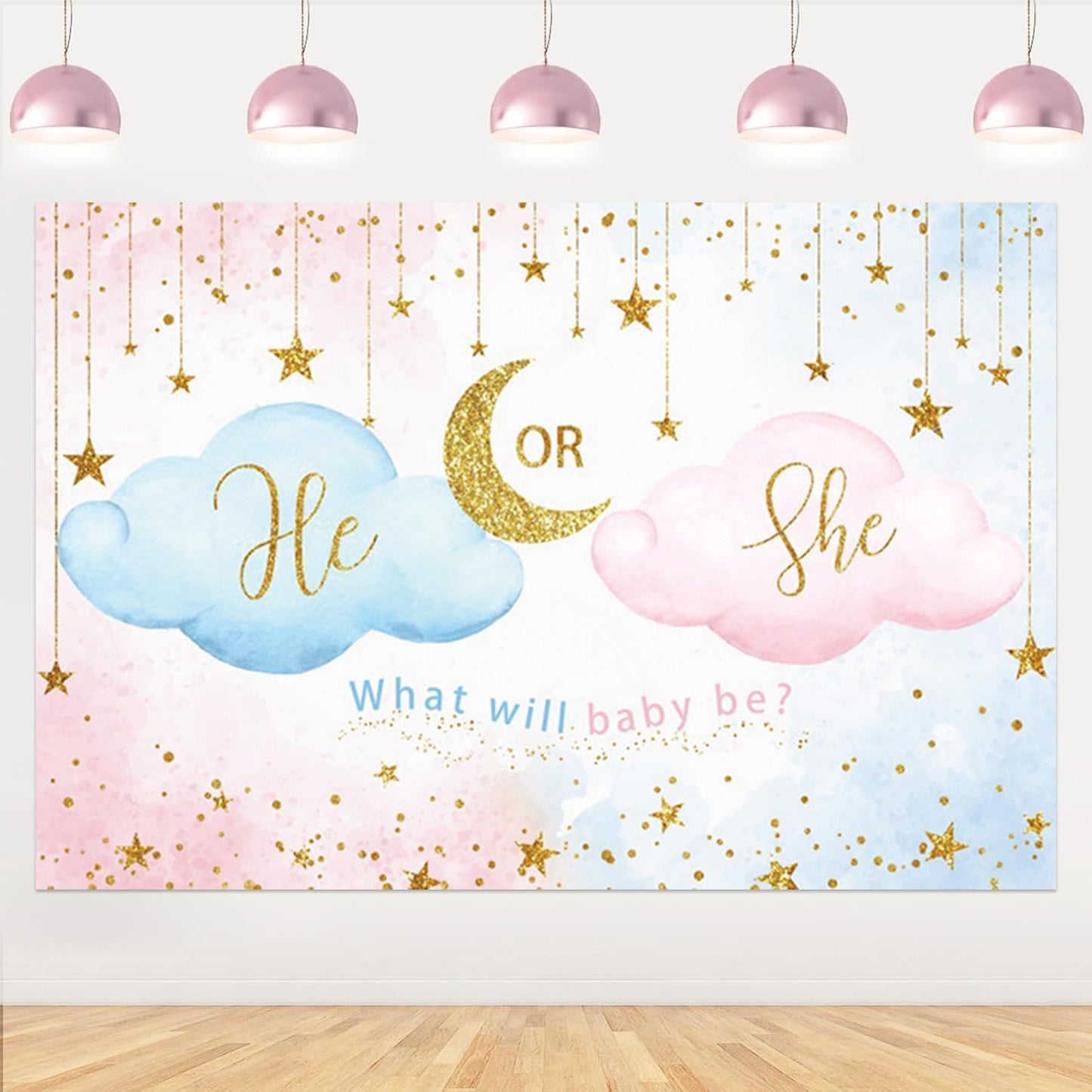15x8ft Gender Reveal Backdrop for Baby Shower Photo Booth
