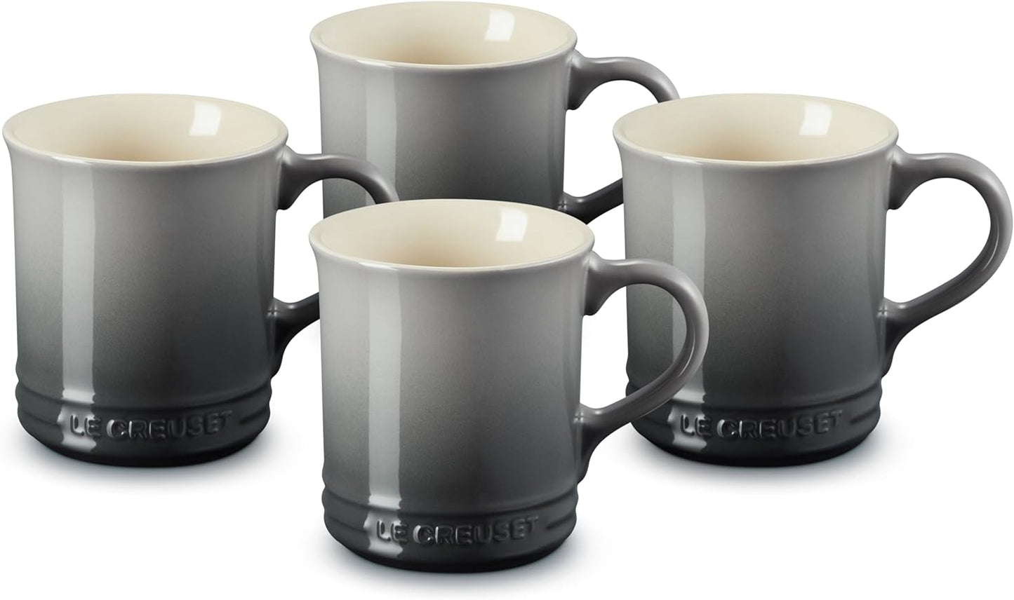 Le Creuset Stoneware Mugs Set of 4, 14 oz. Each in Oyster