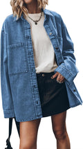 Oversized Jean Jacket Casual Button Up Denim Overshirt - Timeless its