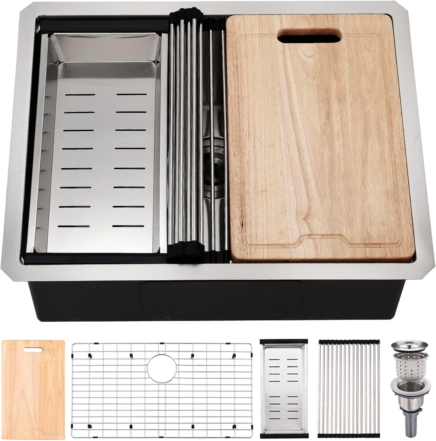 24 Inch Undermount Kitchen Sink with Workstation Design