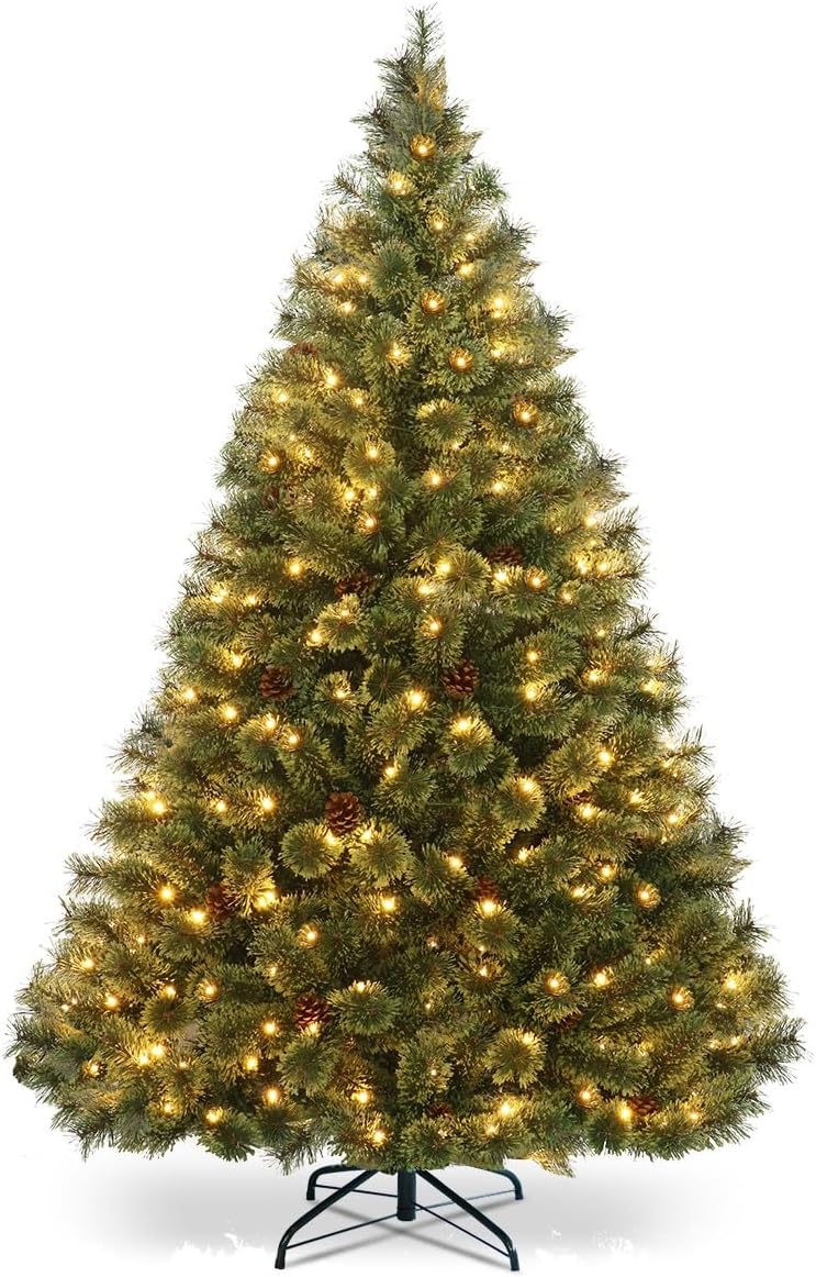 HAPPYGRILL 6FT Pre-Lit Christmas Tree with 260 LED Lights