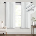 White Black Out Curtains 54 in 2 Panel - Thermal Linen Blackout