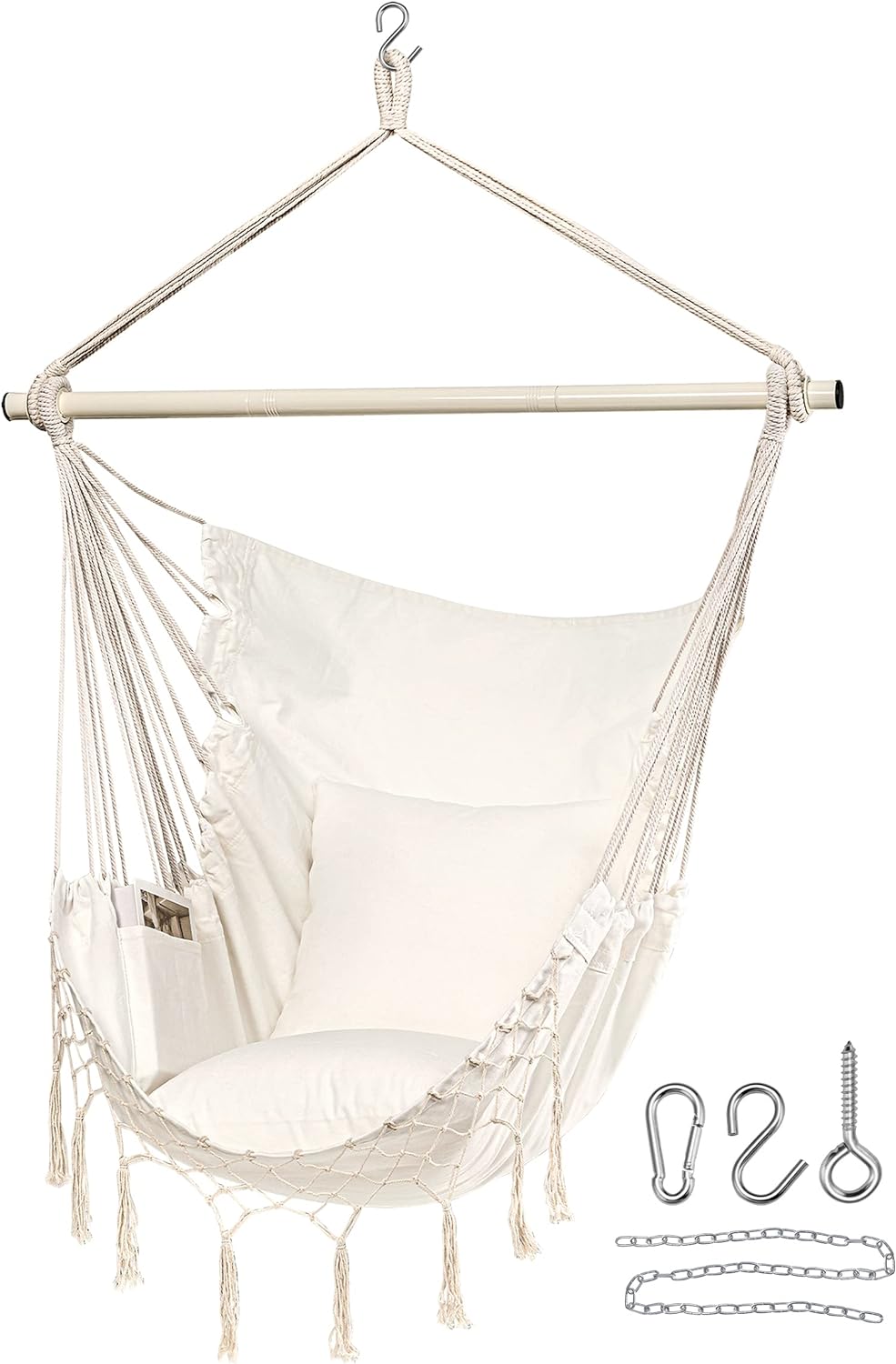 Jelofly Oversized Hammock Chair: 350 Lbs Max, Superior Comfort for Indoor/Outdoor