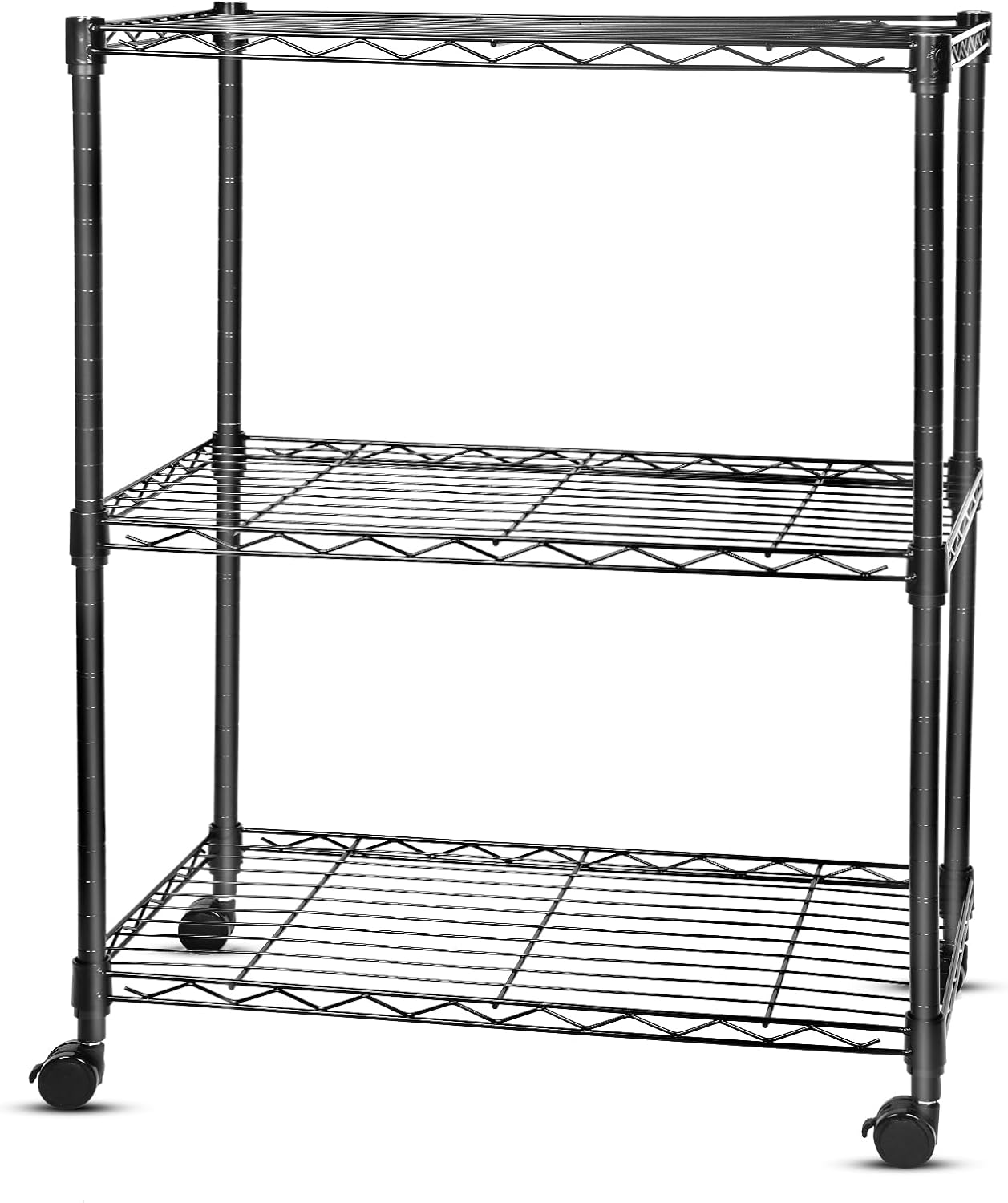 Whitmor 3 Tier Storage Shelves with Wheels for Versatile Use