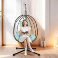 Hanging Egg Chair with Stand for Indoor Outdoor Relaxation