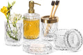 6PCS Clear Glass Bathroom Accessories Set - Crystal Vintage Look