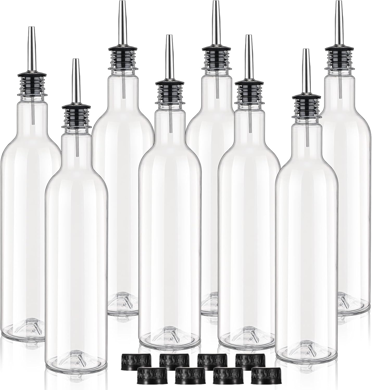 8 Pack 25 oz Plastic Long Neck Bottles for Home Bar Use