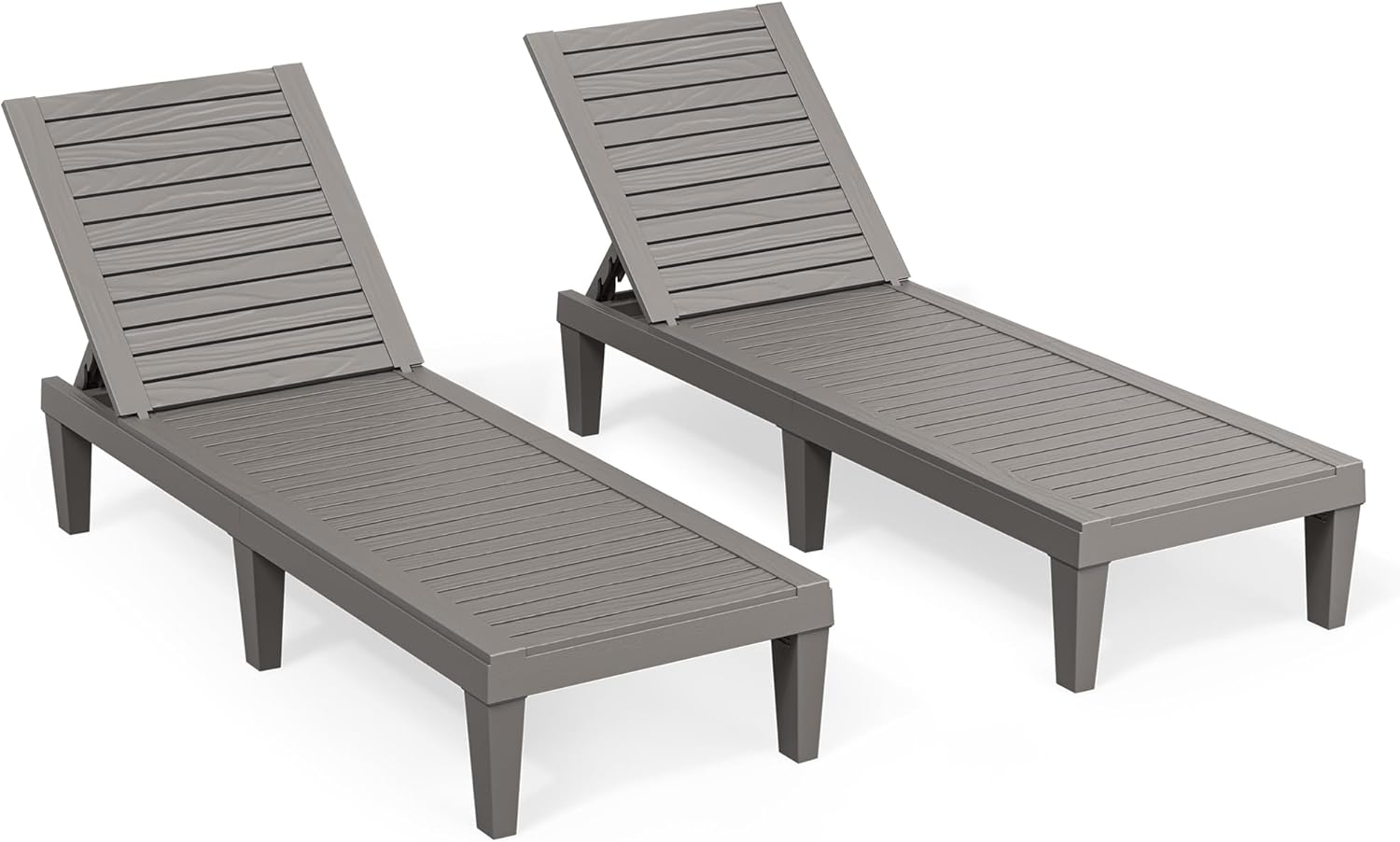 Lounge Chair Set of 2 - Adjustable Waterproof Outdoor Chairs